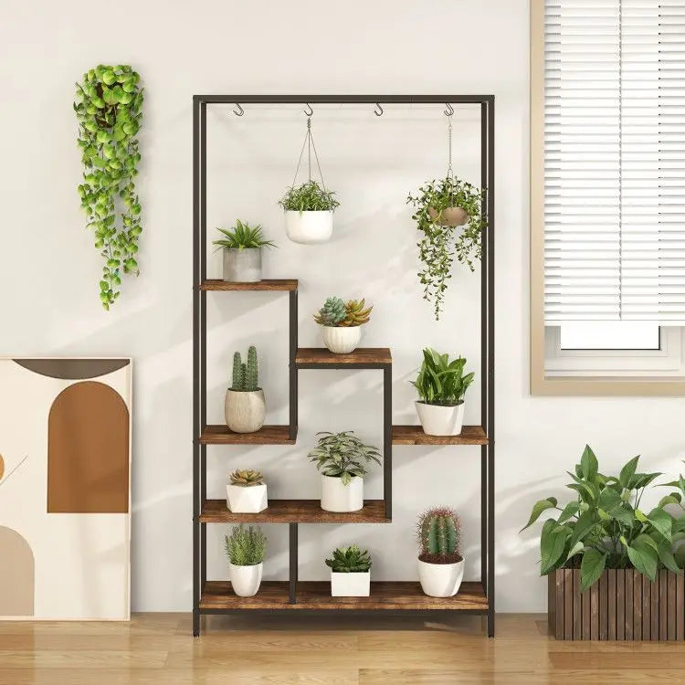 Verdant Tower – 6-Tier Metal Indoor Plant Stand (71")