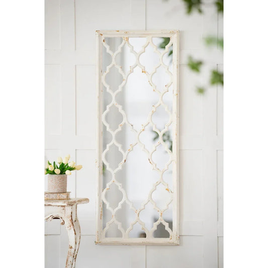Distressed White Floor Mirror 24×60