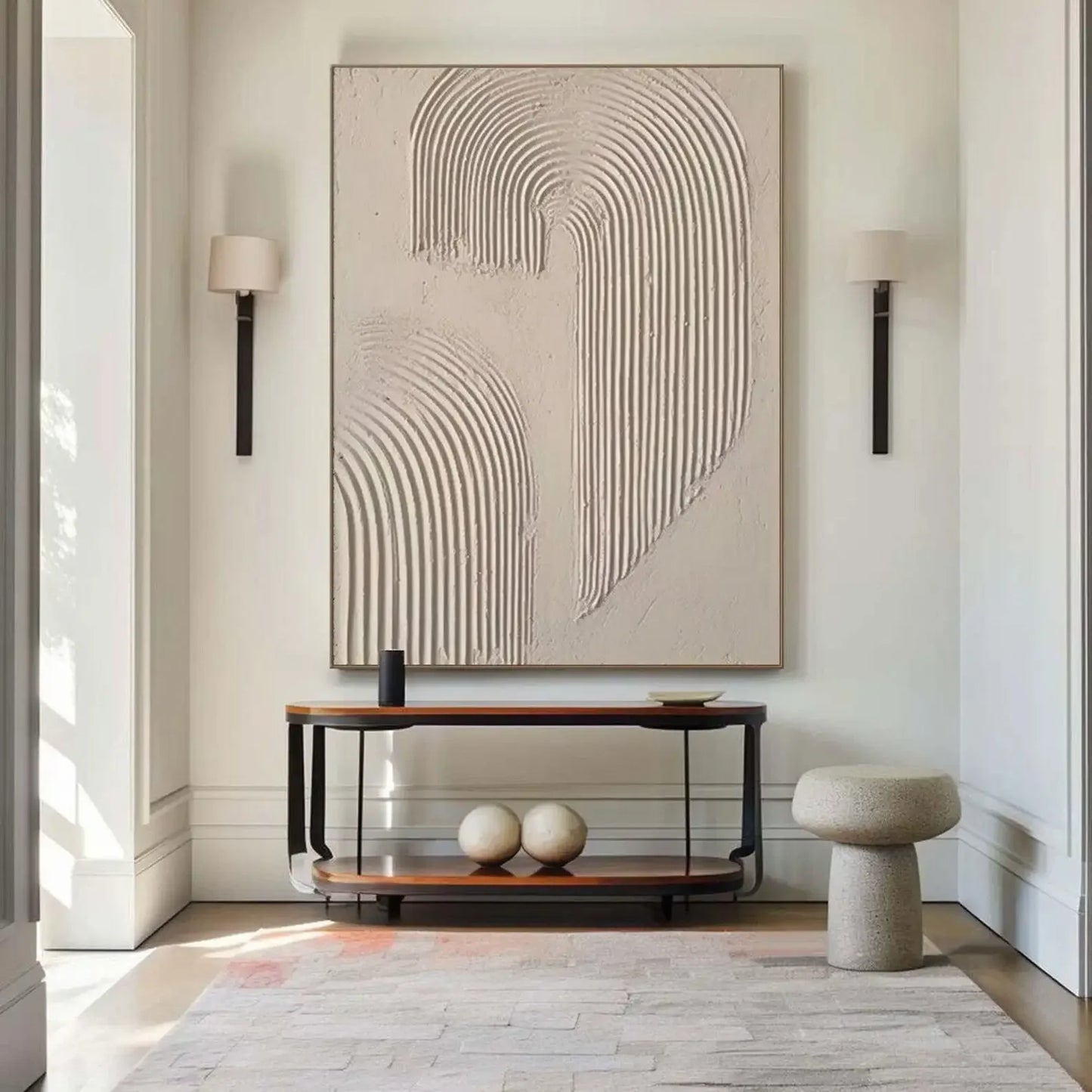 Kivera Canvas — Muted Geometric Abstract Wall Art on Canvas