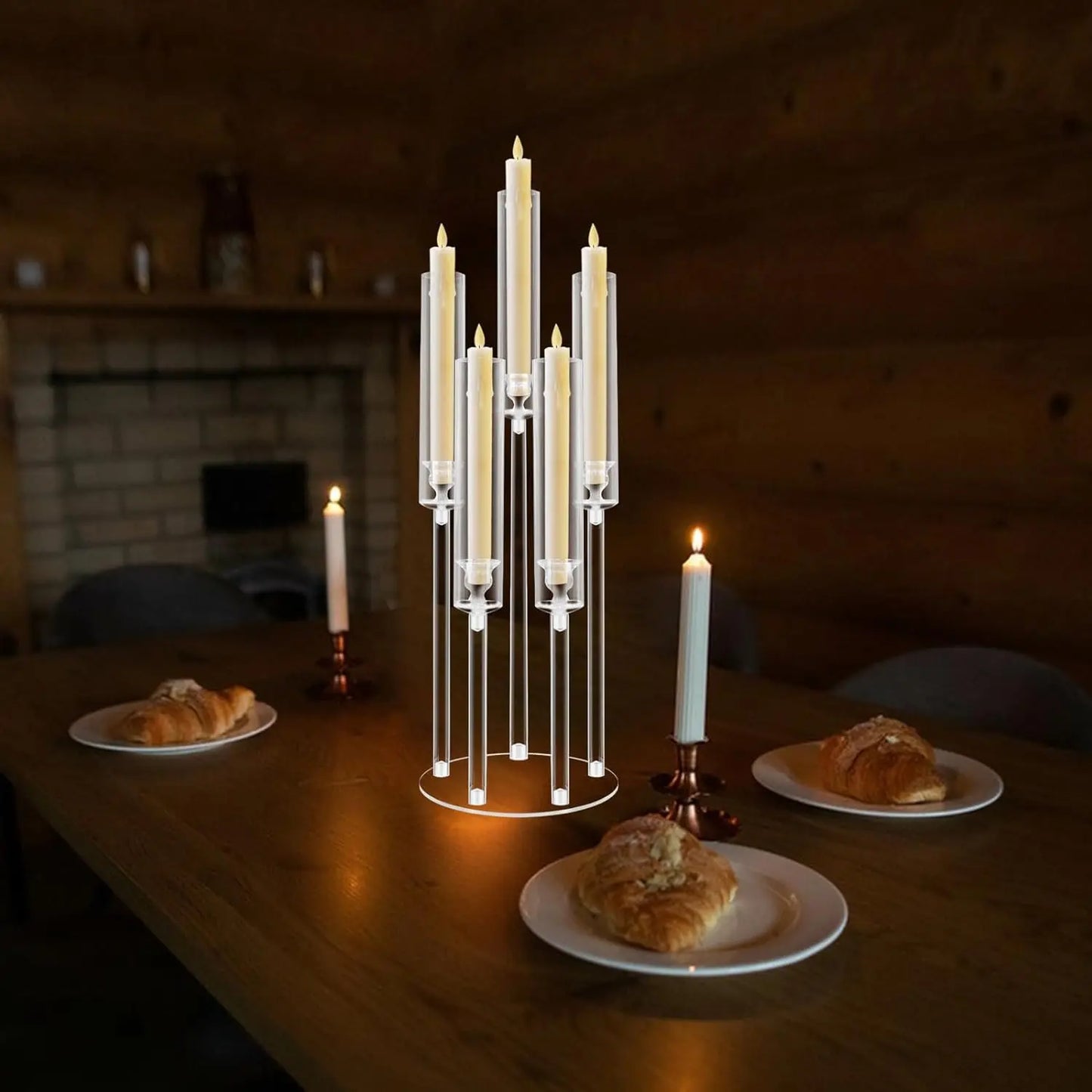 CrystalLight – 5-Arm Acrylic Candle Holder