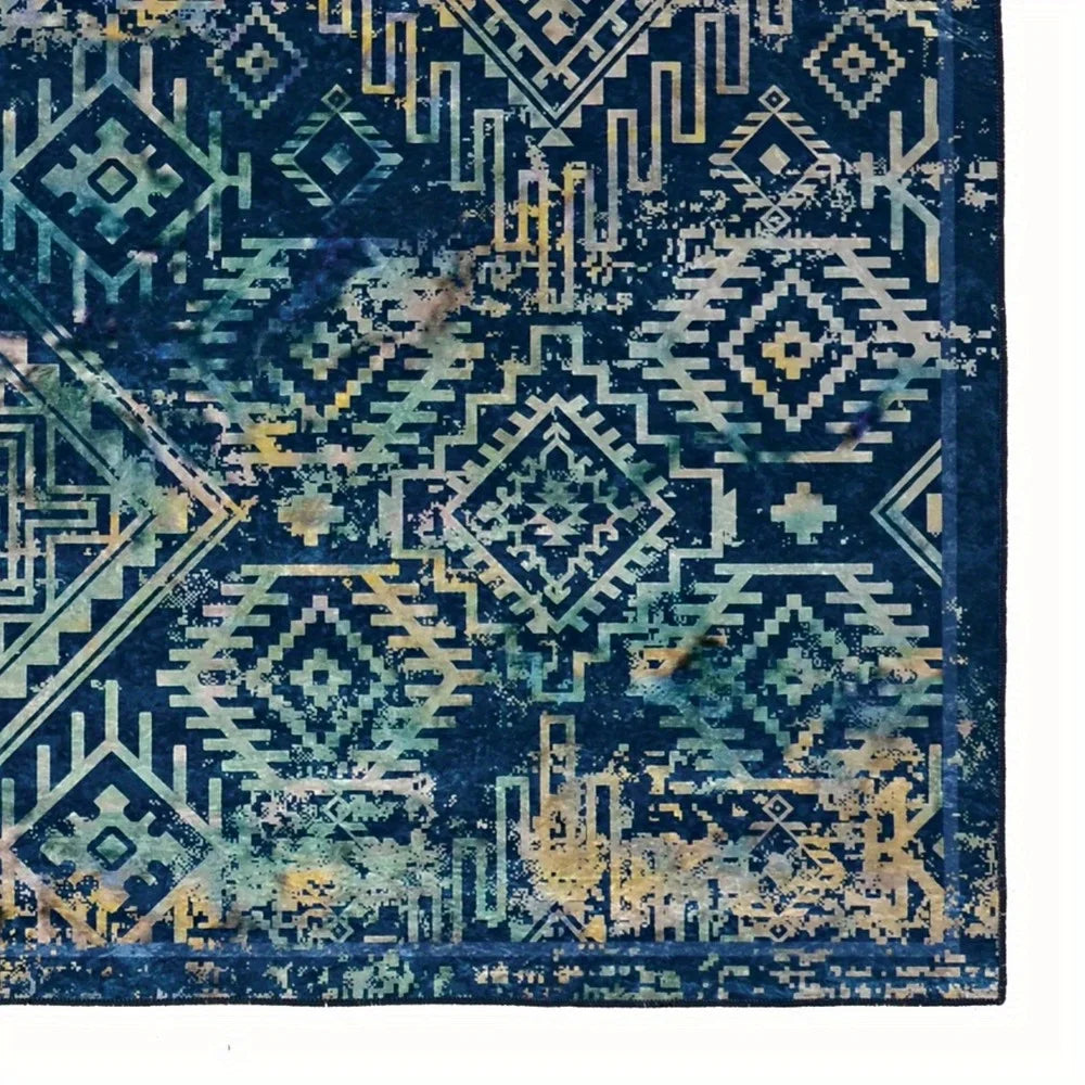 Azure Harmony – Navy/Teal Ultra-Thin Rug