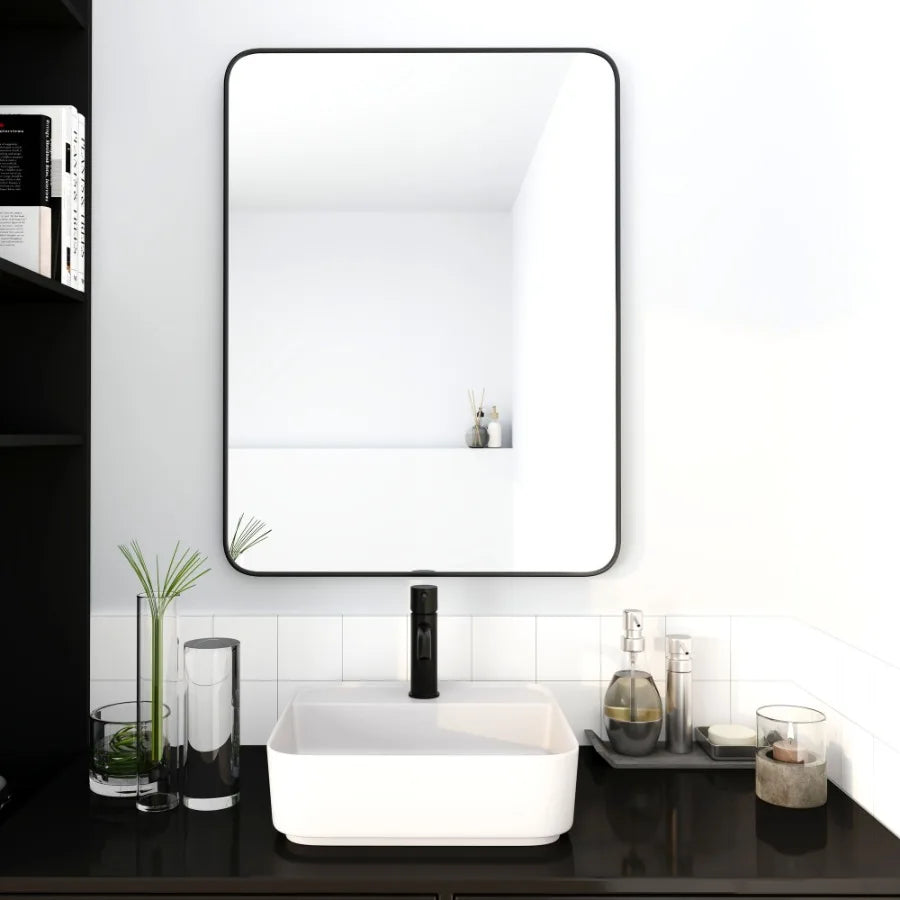 SleekView – 24" x 32" Black Frame Bathroom Mirror