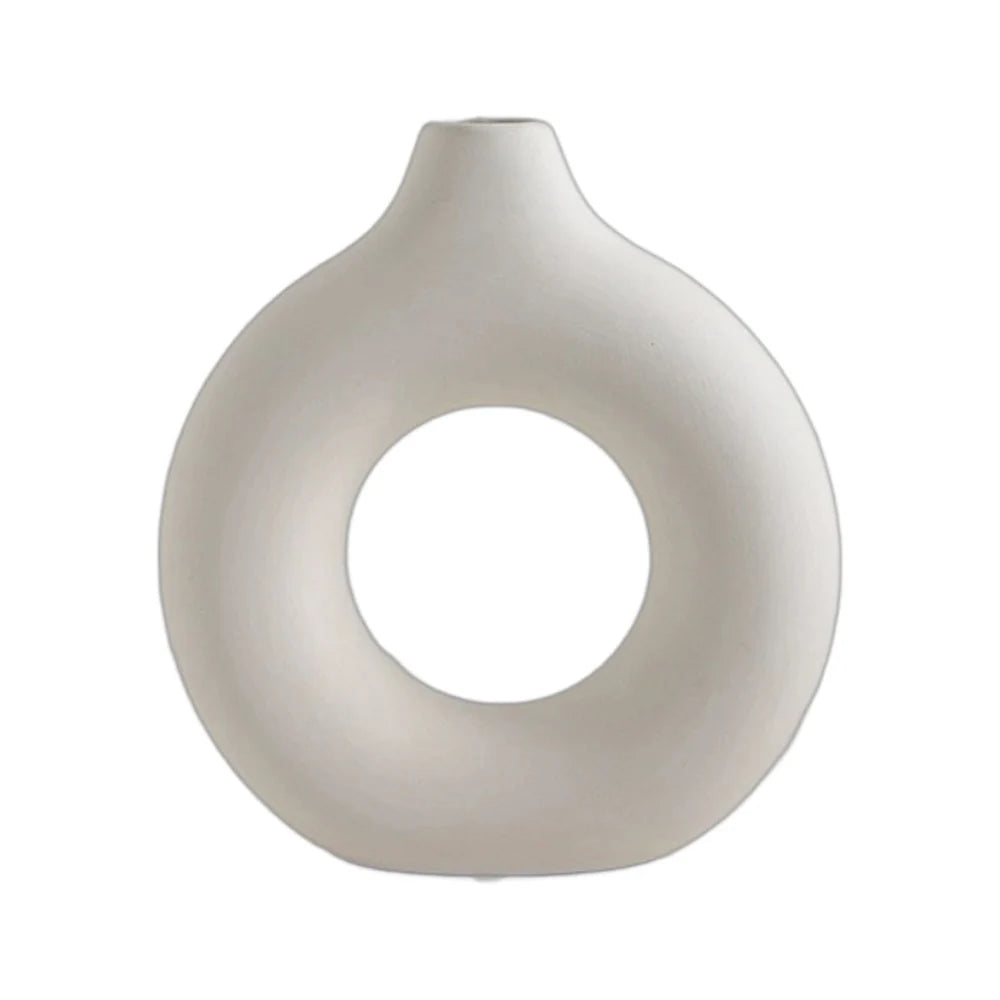 Nordic Bloom – Donut-Shaped Circle Vase (Plastic)