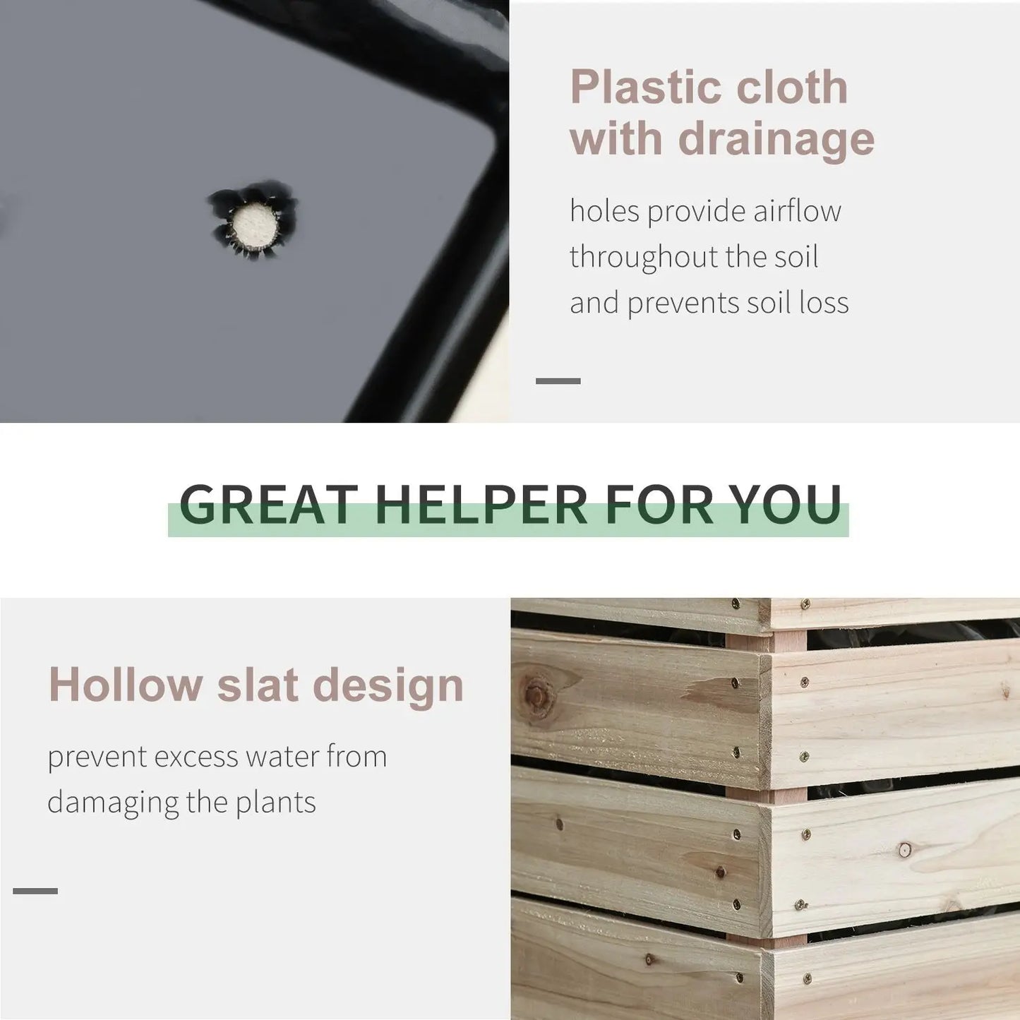 Woodland Grow – 4PCS Outdoor Wooden Raised Planter Box Kit