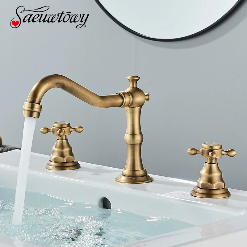 Heritage Brass – Antique 3-Hole Bathroom Faucet