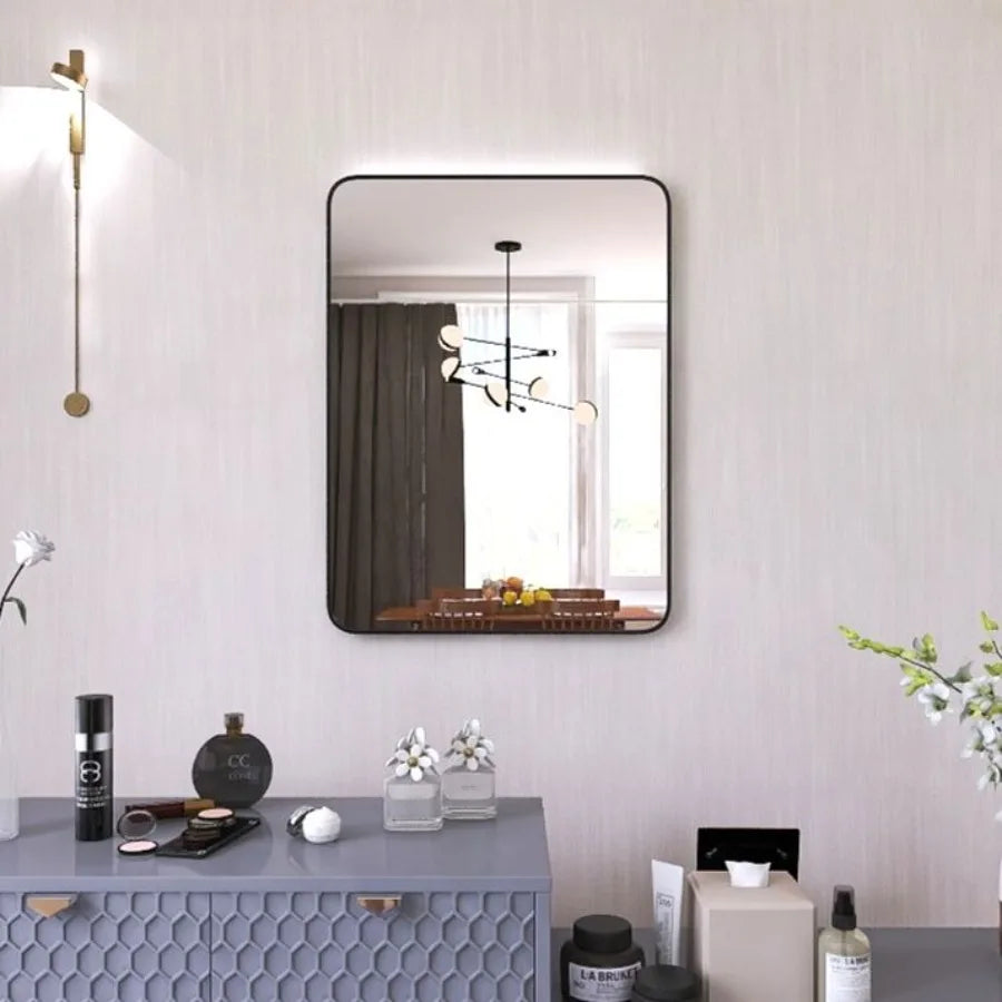 SleekView – 24" x 32" Black Frame Bathroom Mirror