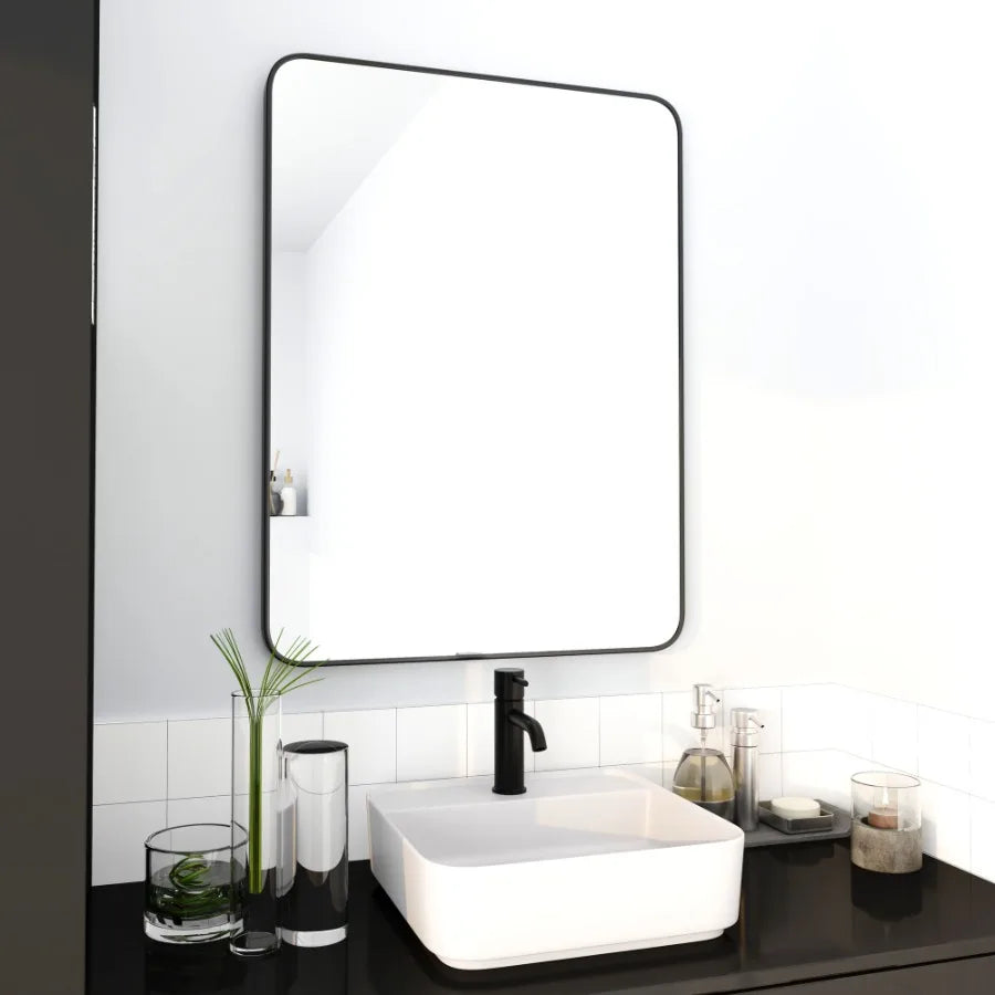 SleekView – 24" x 32" Black Frame Bathroom Mirror