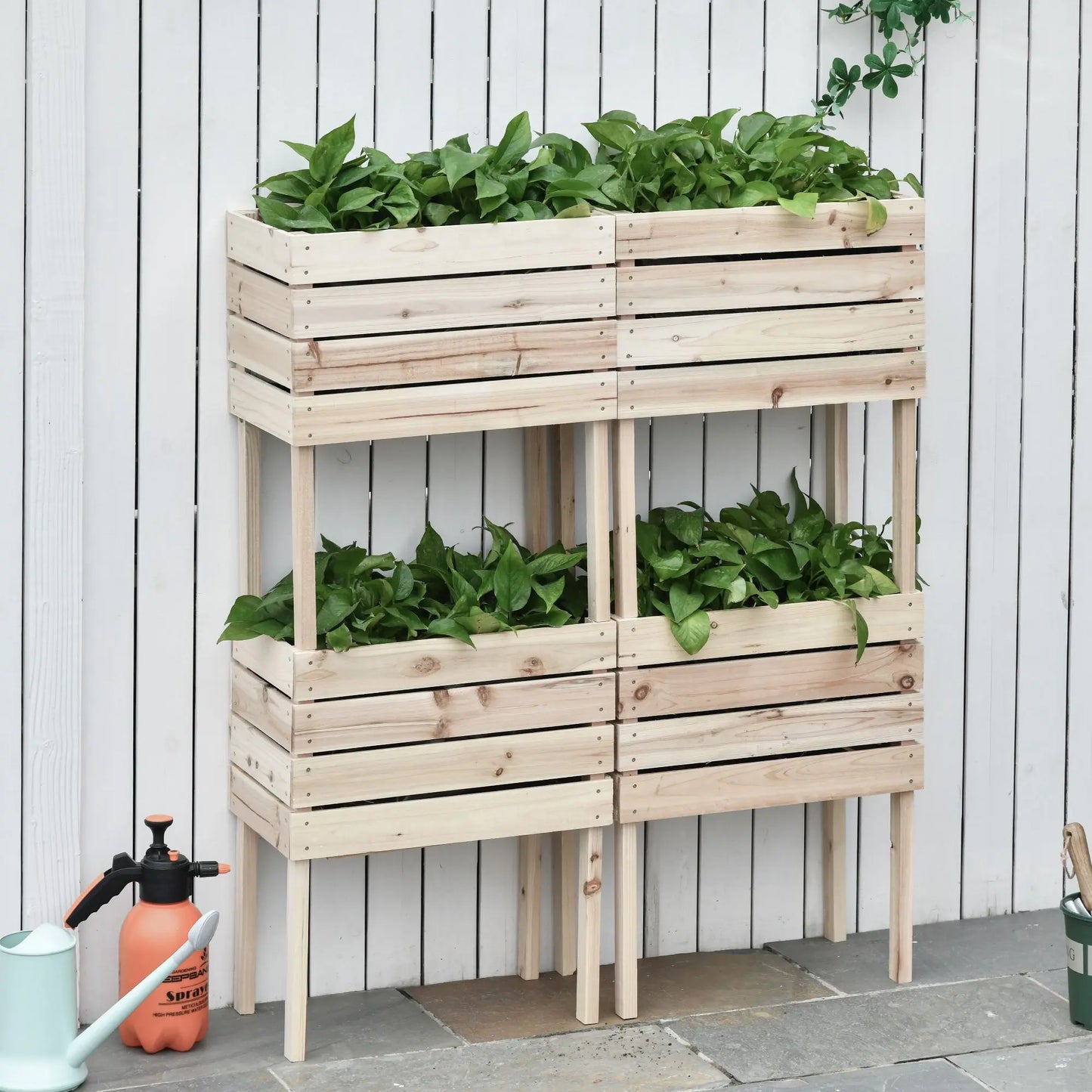 Woodland Grow – 4PCS Outdoor Wooden Raised Planter Box Kit