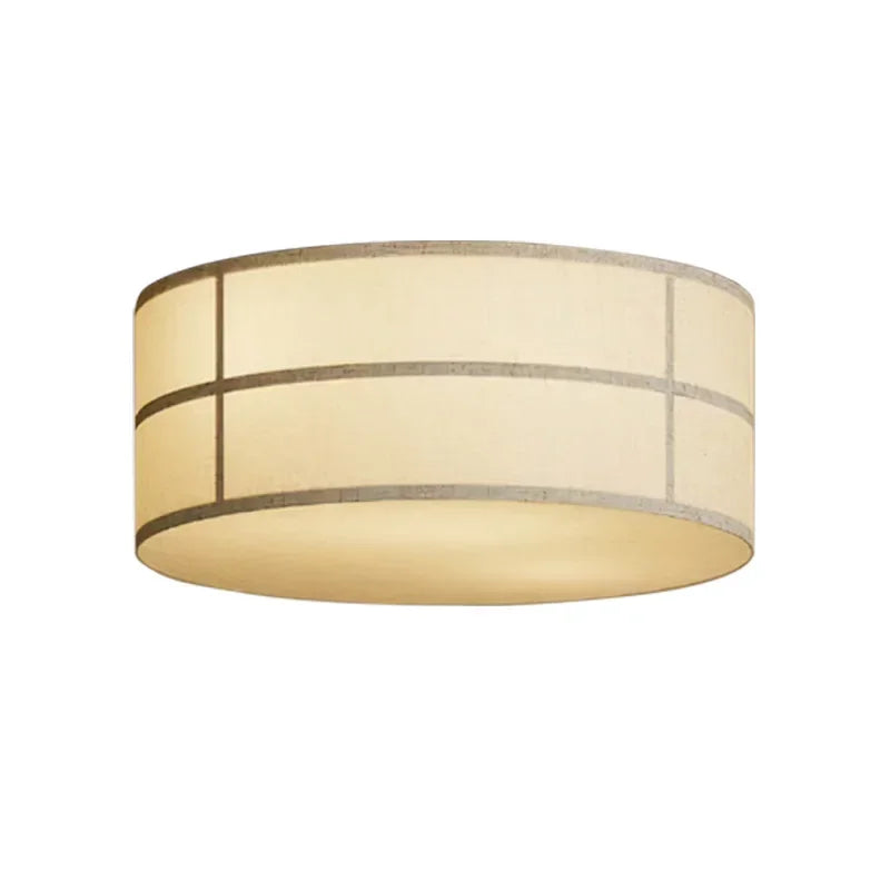 Wabi-Sabi Ivory Cloth Ceiling Light (LED, Round)