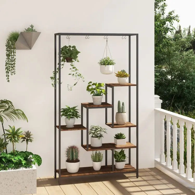 Verdant Tower – 6-Tier Metal Indoor Plant Stand (71")