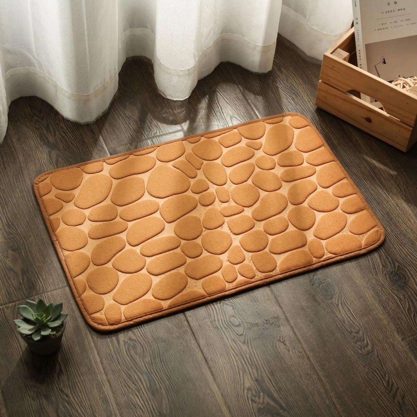 CobbleSoft – Embossed Foam Bath Mat (Super Absorbent)