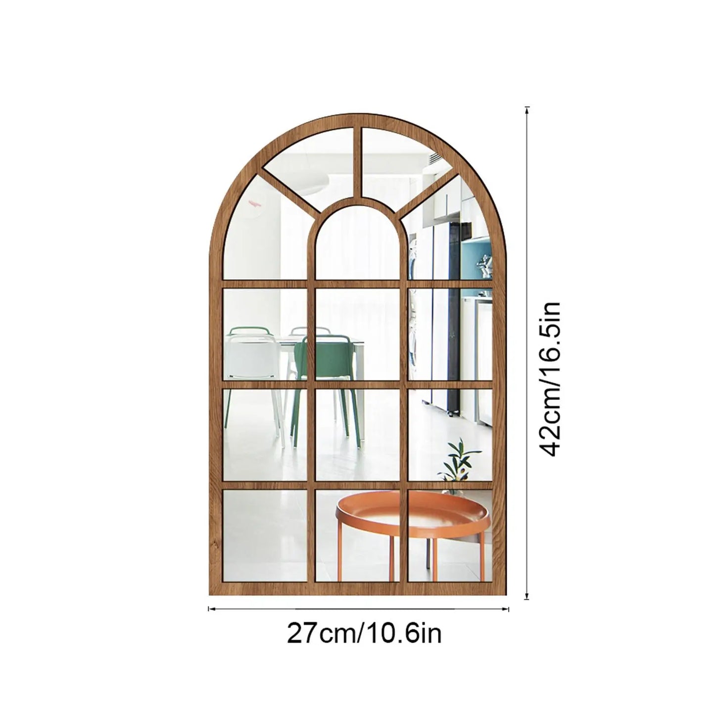 Arched Windowpane Wall Mirror