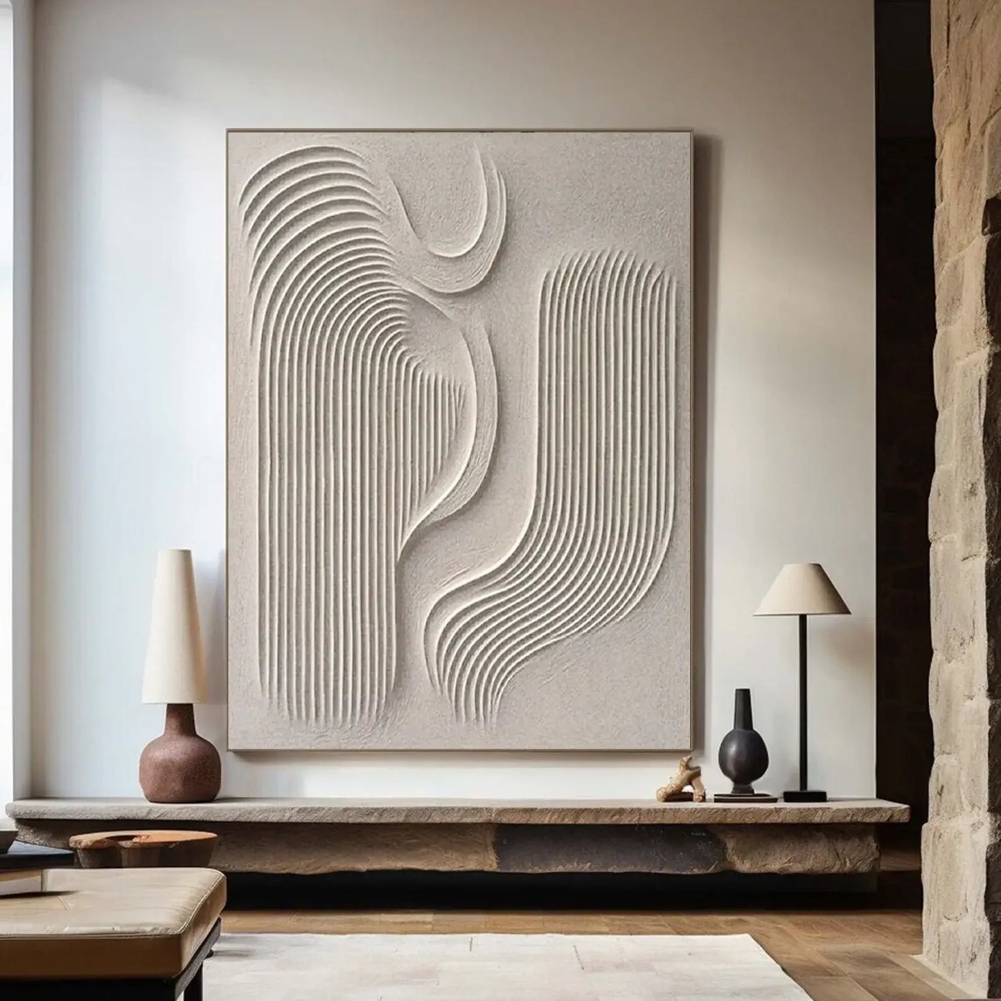 Kivera Canvas — Muted Geometric Abstract Wall Art on Canvas