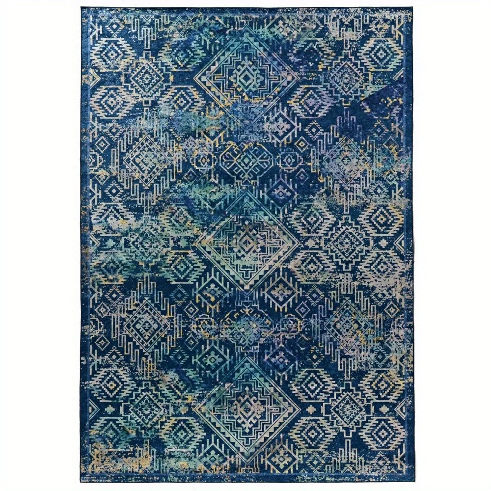 Azure Harmony – Navy/Teal Ultra-Thin Rug
