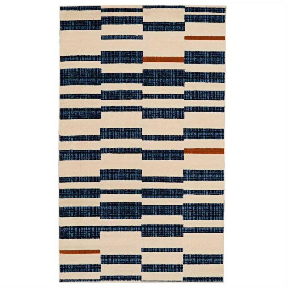 Capri Leslie – Transitional Striped Area Rug (43"x73")