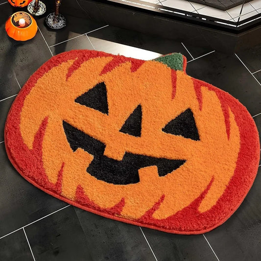 Halloween Pumpkin Rug – Machine Washable, Ultra Soft & Non-Slip