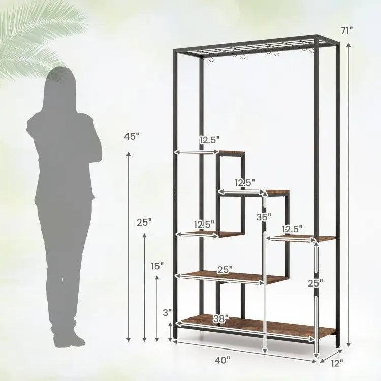 Verdant Tower – 6-Tier Metal Indoor Plant Stand (71")